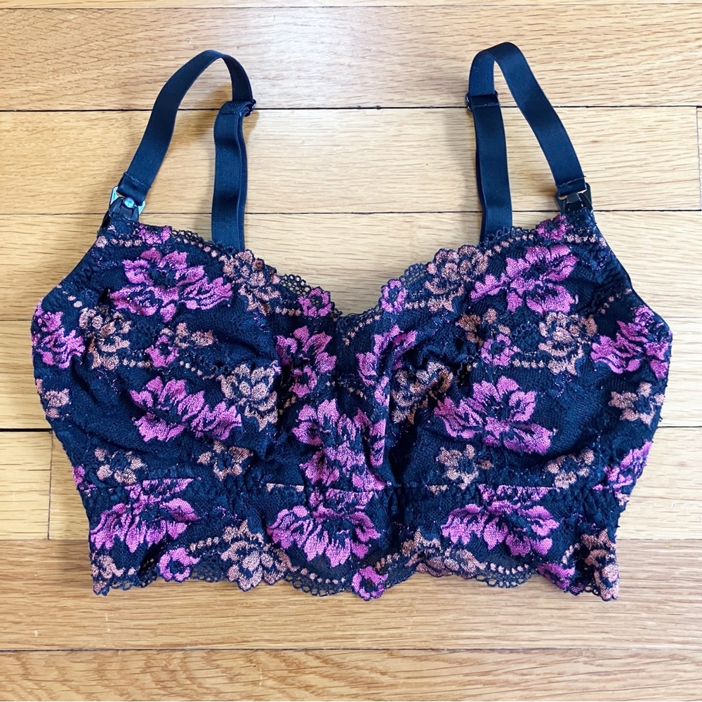 Cosabella Pink Lace Nursing Pumping Bra Bralette Size Small